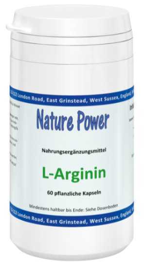 Eine Dose L-Arginin hochdosiert - 60 pflanzliche Kapseln à 500mg