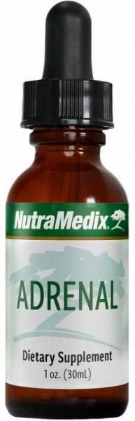 Schlanke Flasche mit Nutramedix Adrenal Tropfen 30 ml