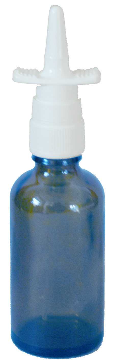 Nasal spray bottle blue glass with spray attachment - 50ml