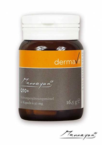 Mannayan Q10 + 60 Kapseln - enthält reines Coenzym Q10 - geeignet für Allergiker, Vegetarier